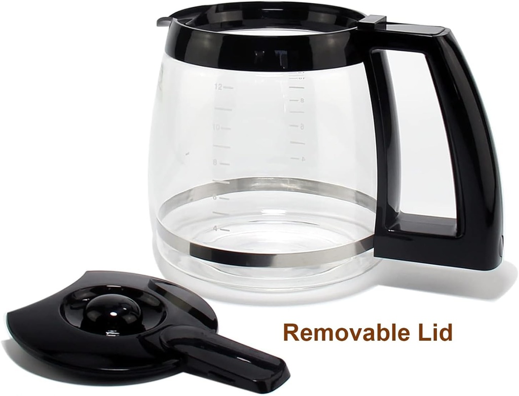 12-Cup Glass Carafe Replacement for Cuisinart Coffee Maker Models DCC-1200 | Part# DCC-1200PRC