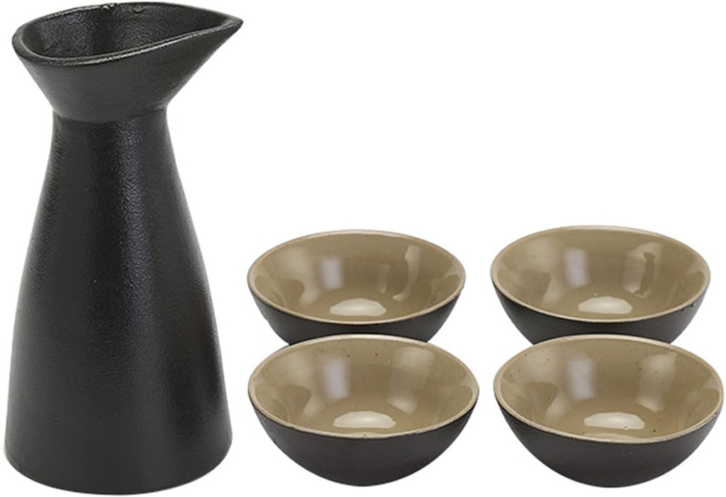Sake Set, Saki Cups，Crafts Cup Ceramic Sake Set， Sake Set Japanese Sake Cup Set Traditional Porcelain Pottery Ceramic Cups Crafts Wine Glasses 5 Piece