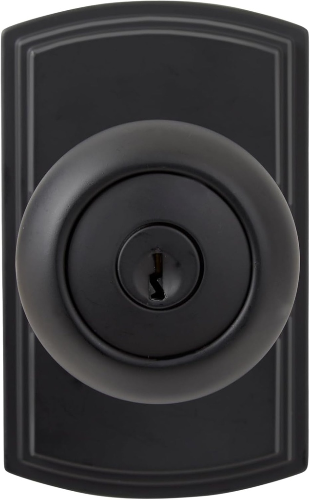 Delaney Callan Hardware Santo Entry Door Knob, Fits Doors 1-3/8 to 1-3/4 in. Thick, Matte Black Finish – Reversible, Easy to Install Left/Right-Handed Front Door & Garage Door Lock
