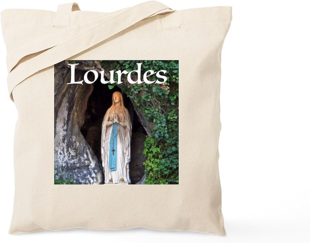 CafePress Virgin Mary Lourdes 1 Tote Bag Reusable Natural Beige Canvas Shopping Bag