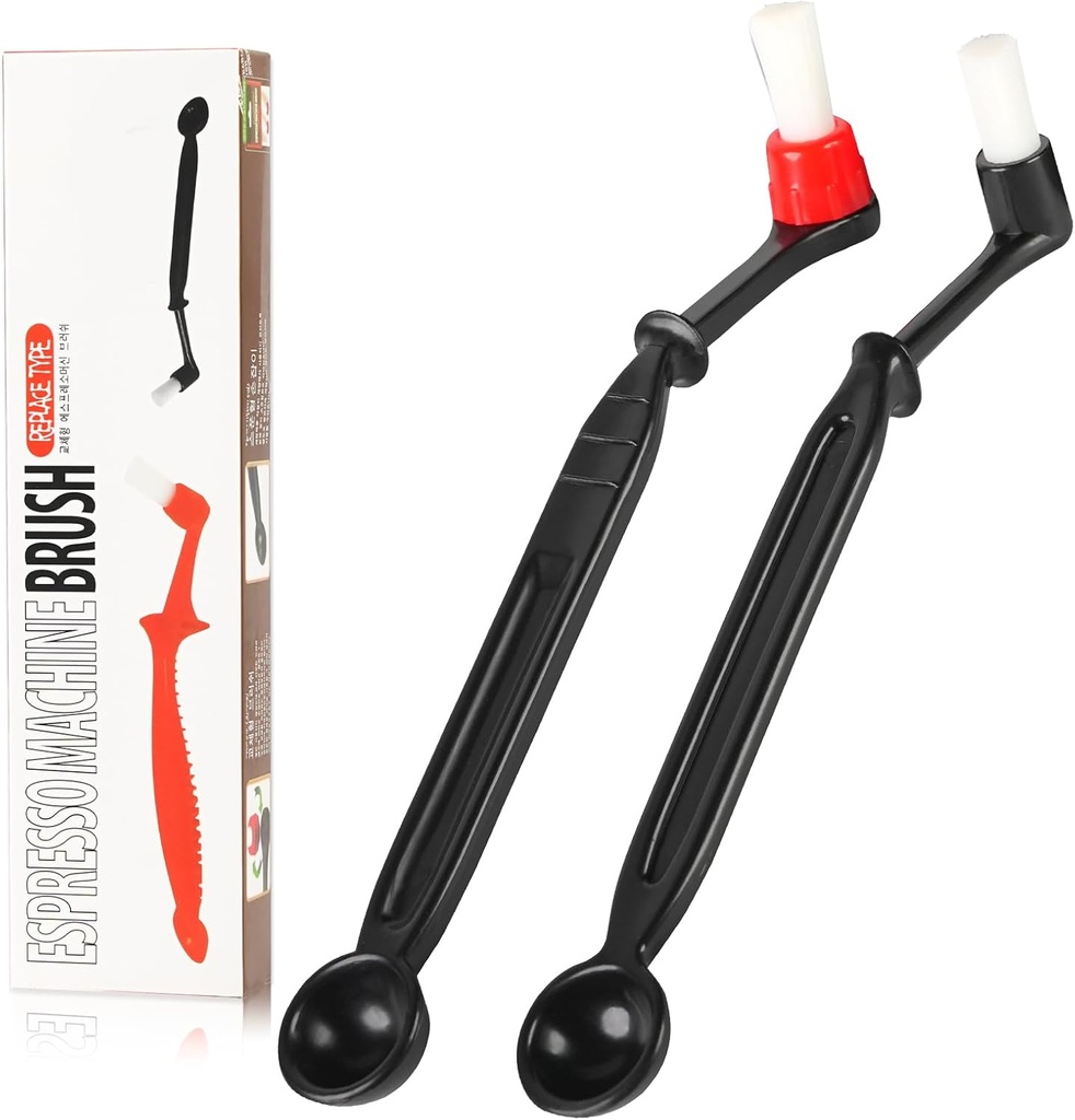 2 Packs Espresso Machine Cleaning Brush, Coffee Cleaning Brush with Spoon, Suitable for Cleaning the Brew Head and Coffee Machine.