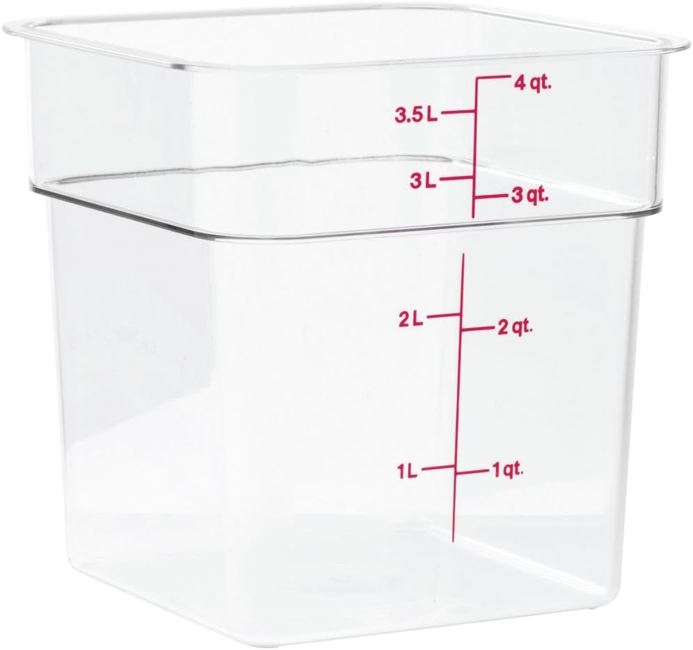 Cambro 4SFSCW135 CamSquare Square Food Storage Container (4-Quart, Polycarbonate, NSF)