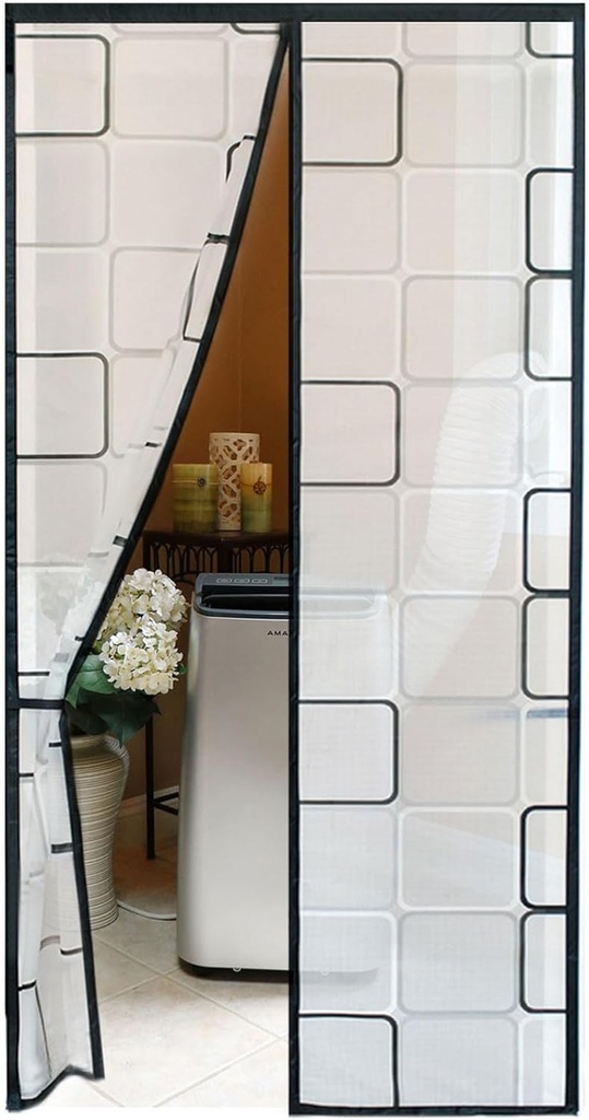 Magnetic Thermal Insulated Door Curtain Auto Closing, Custom Any Size, Transparent Translucent EVA Film, Screen Windproof Winter Insulation, for Patio Doorway Room Kitchen