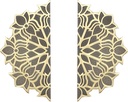 Two Moustaches Lotus Flower On Corners Style 6 Inches Brass Door Handle Pair For Main Door,Antique Door Handles,Wardrobe Handles,Handles For Glass Doors,Standard,Pack Of 2 - Brass,Pull Handle