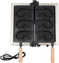 Taiyaki Fish Waffle Maker, Commercial 1500W Electric Taiyaki Maker 3 Fish-shaped Nonstick Waffle Making Machine Stainless Steel Rotating Taiyaki Maker Temperature and Time Control (3 Slots)