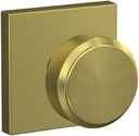 SCHLAGE Custom FC172 BWE 608 COL Bowery Non-Turning Knob with Collins Trim, Satin Brass
