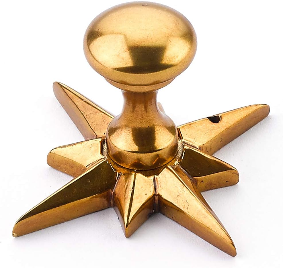 Schaub 982-PAR Sonata Knob with Star Backplate, Paris Brass, 11/16" Dia