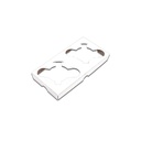 Southern Champion Tray 10006 Cupcake Insert, White, Holds 2 cupcakes, Fits standard or Jumbo sized cupcakes, Sturdy and Disposable (Case of 200)