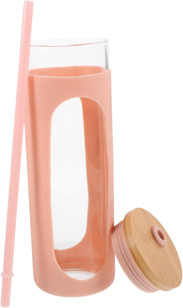 ABOOFAN 1Set Water Bottle with Lid and Straw of High Borosilicate Glass Drinking Cup for Juice Iced Tea and Cold Brew Design Features