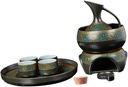Ceramic Sake Set Cups with Warmer Hot Saki Drink Japanese Drinkware Porcelain Pottery Traditional for House Warming Tea Party