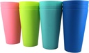 32-ounce Plastic Tumblers Reusable Dishwasher Safe BPA Free Set of 12 Multicolor Large Drinking Cups