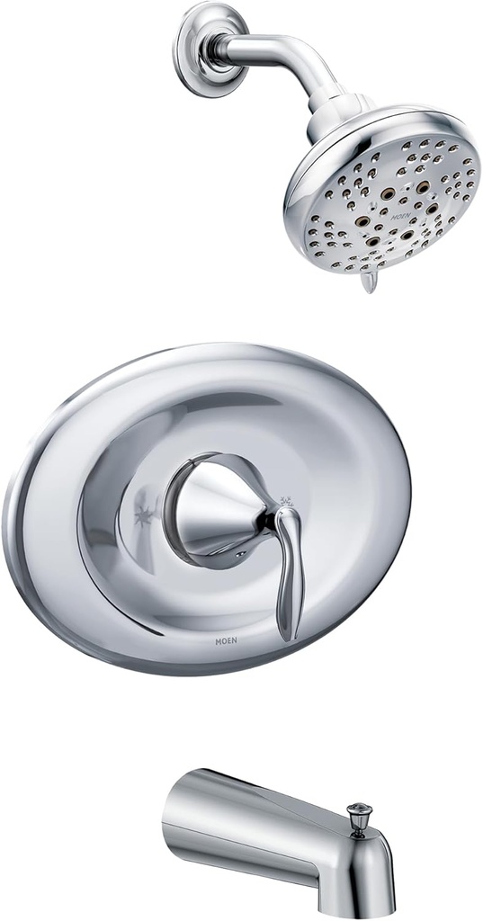 Moen T2139EP Eva Posi-Temp Eco-Performance Tub and Shower Trim Kit, Valve Required, Chrome