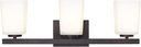 Canarm IVL472A03ORB Ltd Hartley 3 Light Vanity, Oil Rubbed Bronze with Flat Opal Glass