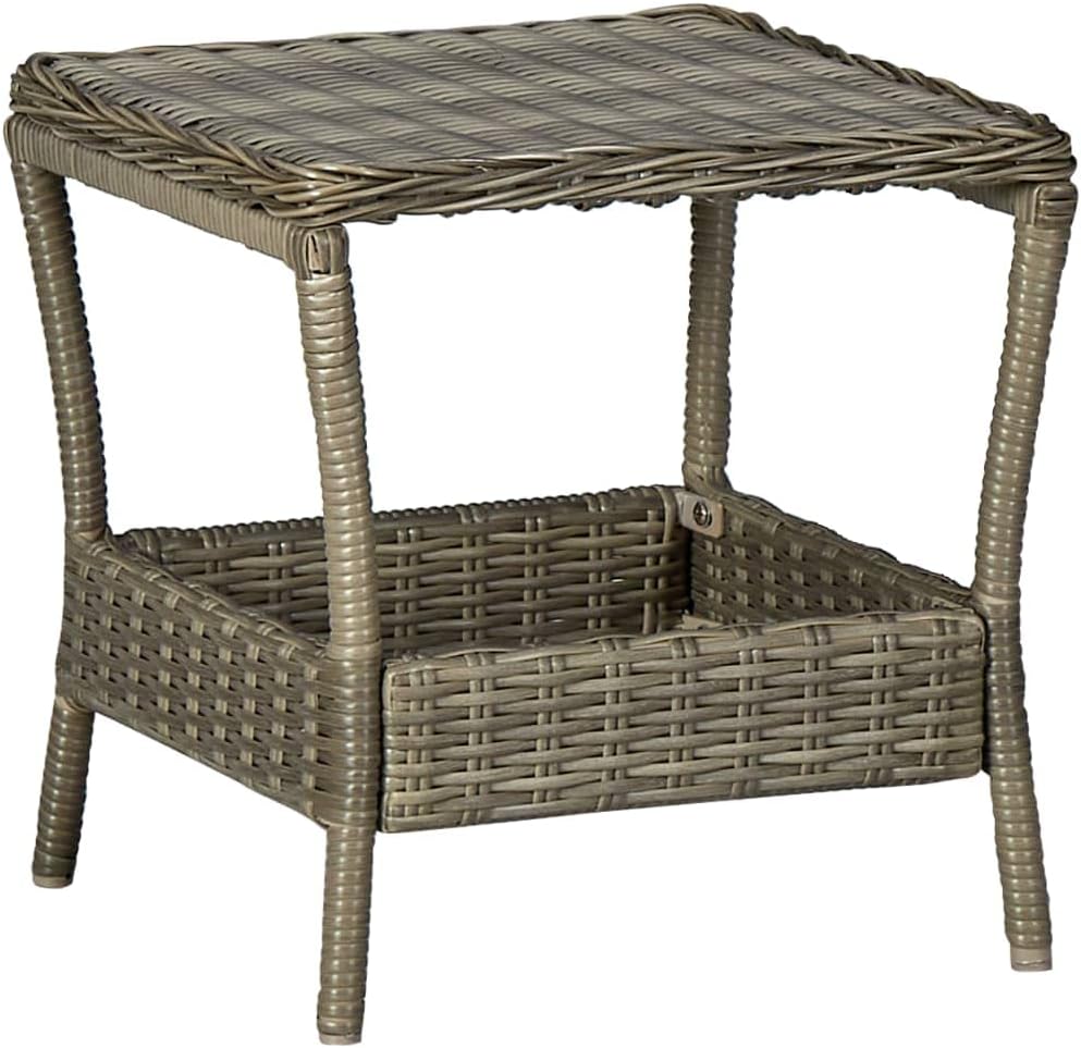 Patio Table,Outdoor Coffee Table,Patio Dining Table, Outdoor Patio Furniture,Small Side Table,Patio End Table,Balcony Table,for Deck,Lawn,Garden,Backyard, Brown 7.7"x17.7"x18.3" Poly Rattan