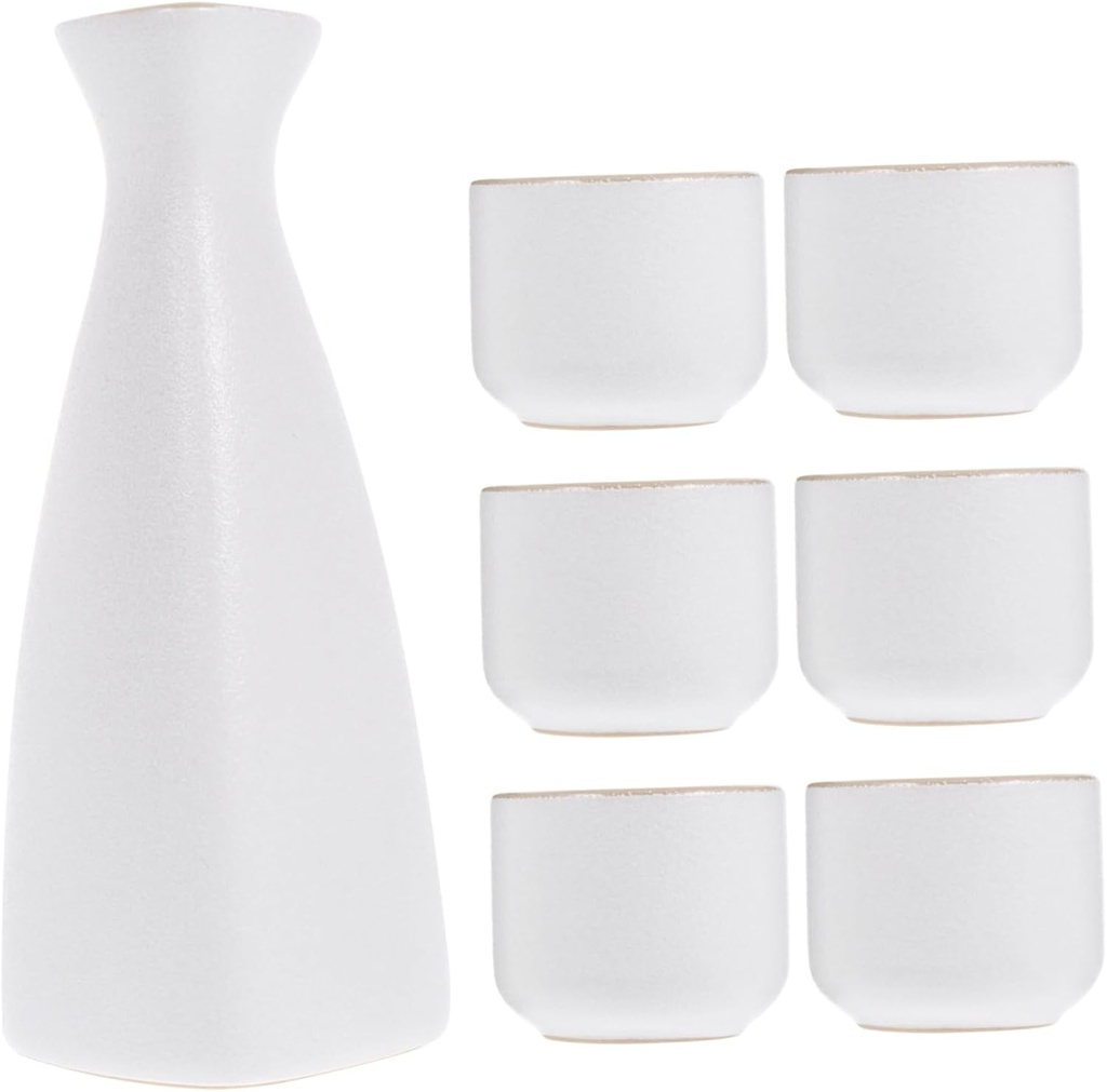 1 Set Ceramic Wine Glass Set White Sake Pottery Cups Party Sake and Cups Tea Porcelain Stackable Sake Serving Cups Sake Cups Japanese Style Sake Bottles Sake Supplies Ceramics