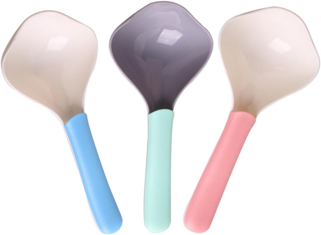 3Pcs Multifunction Pet Food Scoop Durable Plastic Dog Cat Feeding Tool Easy to Deep Design for Efficient Food Serving Random Color for Pet Supplies