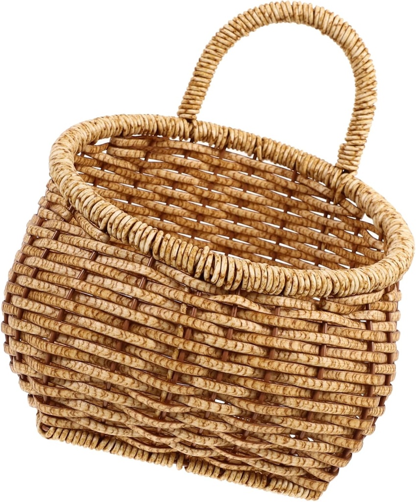Large Woven Storage Basket Wall Hanging Fruit Basket Kitchen Vegetable Storage Rack