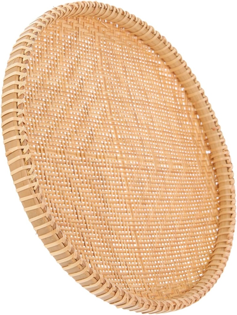 Elegant Bamboo Fruit Plate Multi-use Kitchen Basket Herb Drying Hanging Storage Sturdy Compact