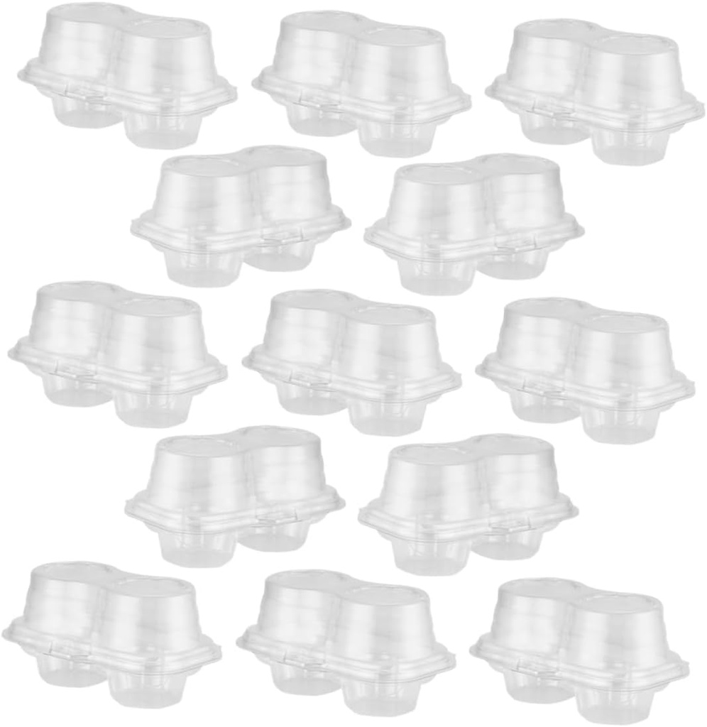 50pcs Two-compartment Cake Boxes Detachable Lid Food-grade Pe Storage Container for Cupcakes Muffins Cookies and Desserts Safe and Easy to Assemble