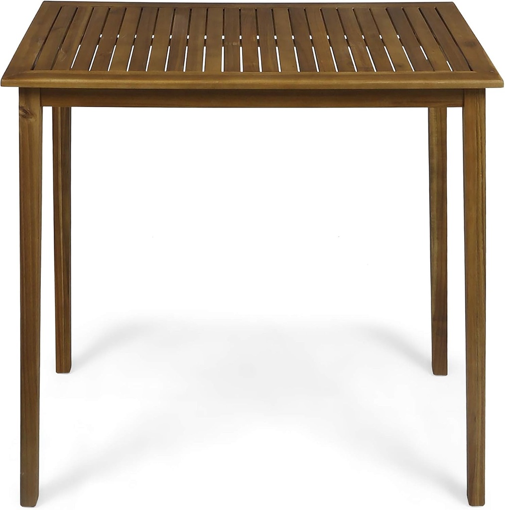 Polaris Outdoor Minimalist Acacia Wood Rectangle Bar Table - Teak Finish