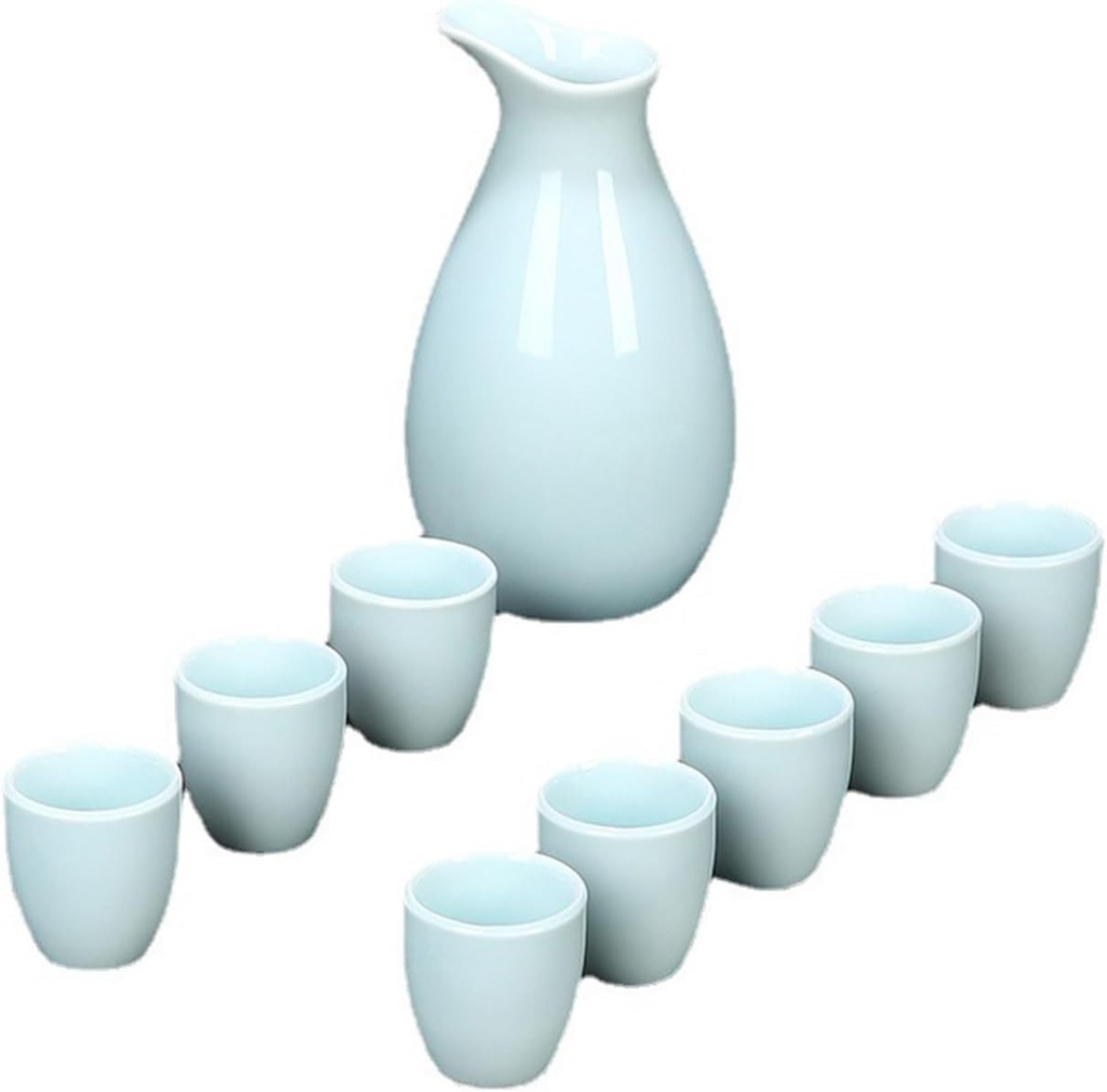 A Pot of Eight Cups and White Wine Set Gift Box Set White Wine Cup White Porcelain Wine Divider