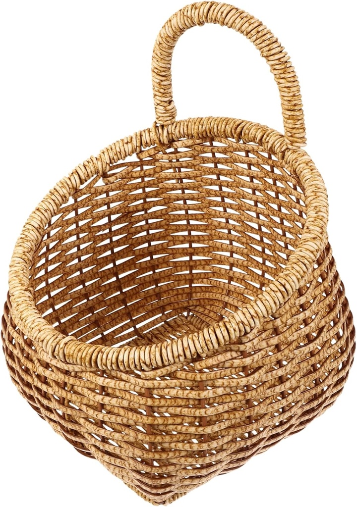 Luxshiny Hand-woven Wall Hanging Storage Basket Large Woven Fruit and Vegetable Organizer for Kitchen Boho Style Decorative Flower Basket for Home and Easy Organization