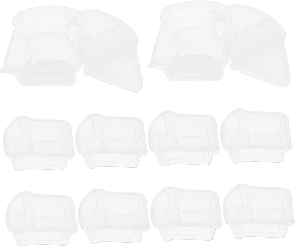 10Pcs Transparent Bread Storage Box Airtight Bread Keeper for Fresh Slices and Spacious Plastic Container for Kitchen Office and Outdoor Use