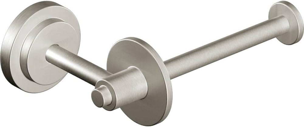 Moen DN0709BN Iso European Single Post Toilet Paper Holder, Brushed Nickel