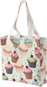 Canvas Tote Bag for Women Reusable Grocery Bag Cupcake Shopping Bags Casual Shoulder Bag Handbag
