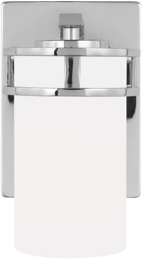Generation Lighting 1-Light Robie Bath Fixture Wall Lamp Chrome 4121601-05, Bathroom Light Fixture for Home Decor, Vanity Light Fixture Uses A19 Standard or LED Light Bulbs