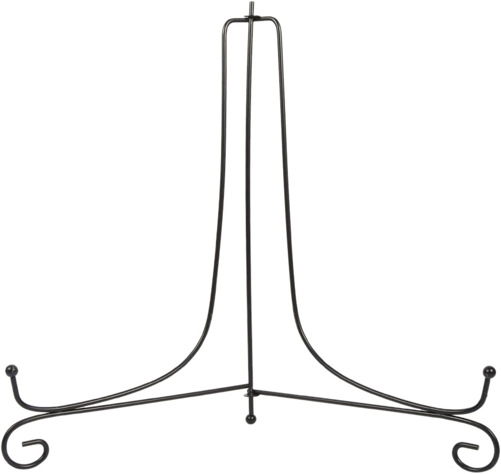 ACJRYO Iron Easel Display Stand Bowl Plate Photo Frame Book Artwork Black 4-12 Inch for Home Decor (12 inch)