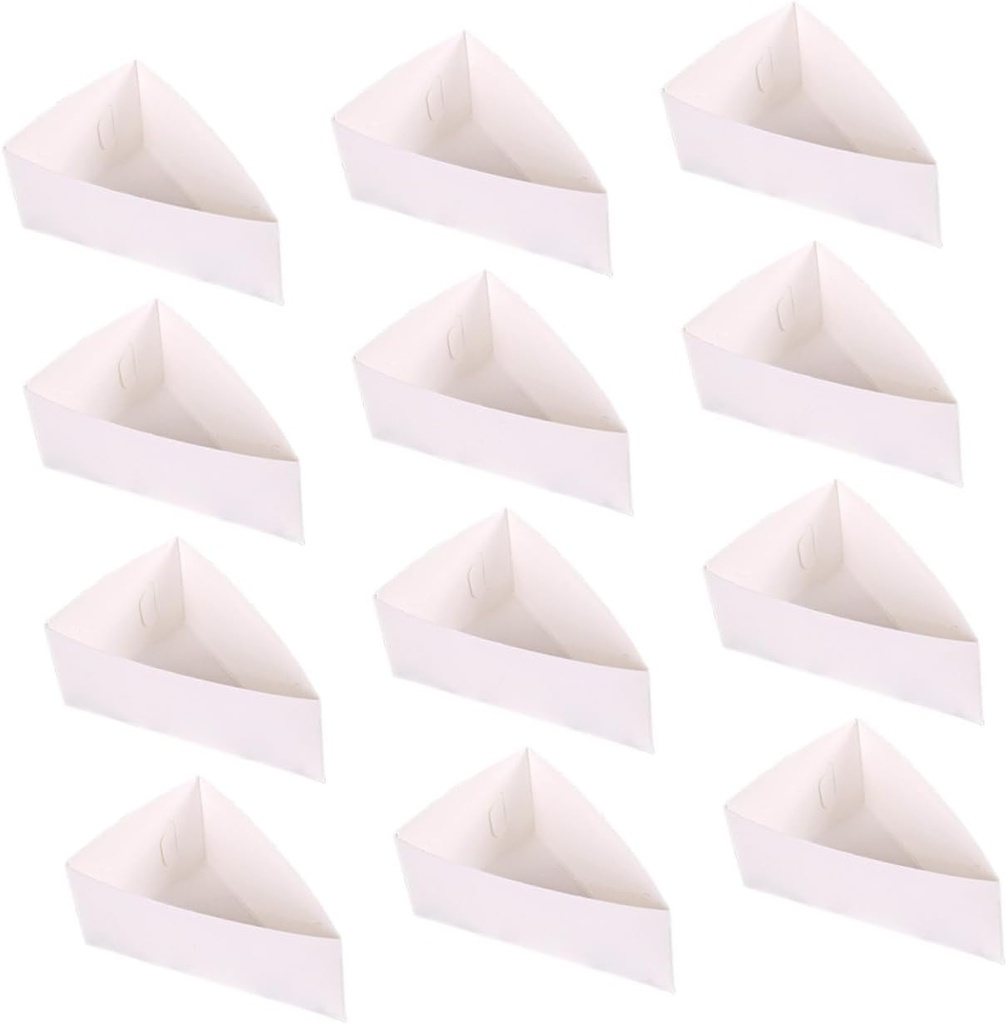 SECFOU 20pcs Nonslip Cake Packing Boxes White Mousse and Snack Containers Food-grade Trays for Desserts and Fried Foods Portable Lightweight and Stain