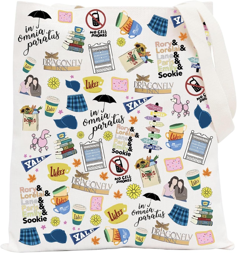 POFULL TV Show Inspired Merchandise Luke’s Fans Tote Bag Gifts for Mom Daughter Friend