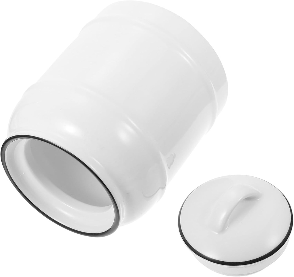 1pc Ceramic Sealing Jar for Food Storage White Kitchen Canister for Tea Snacks Spices Airtight Design for Loose-leaf Tea Bags Decor Organization Tool