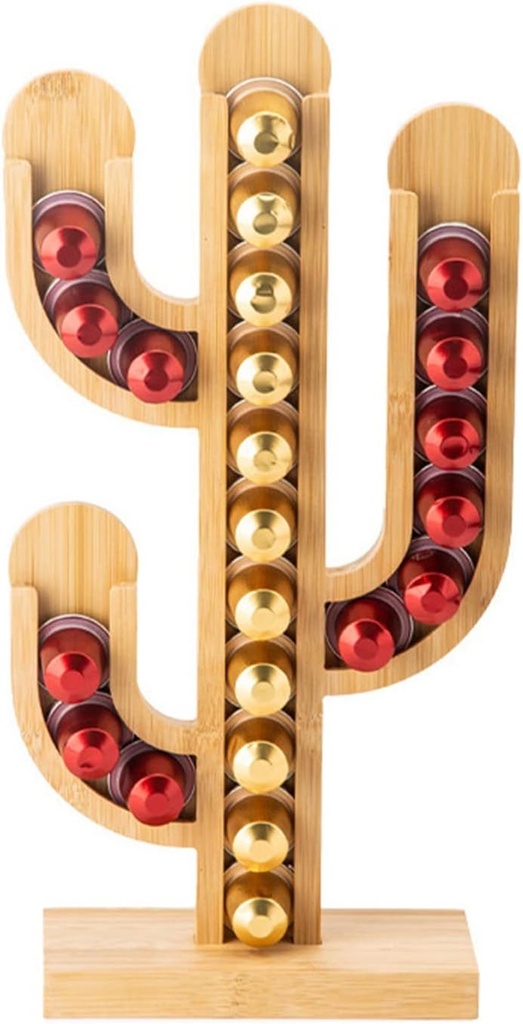 Coffee Capsule Stand Coffee Pod Holder for Capsule Holder Bamboo Coffee Pods Organizer Stand Hold 23 Capsule Storage for Countertop Coffee Corner