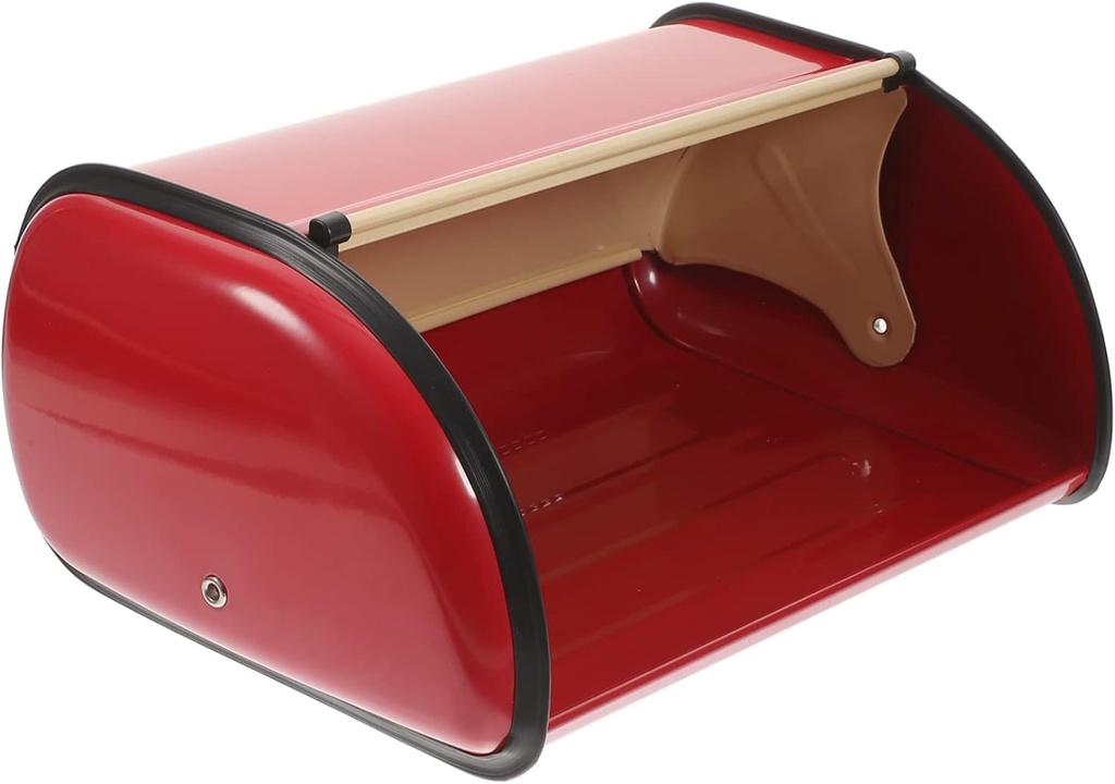 Metal Bread Bin Kitchen Countertop Bread Box with Cover Vintage French Style for Freshness Practical Desktop Organizer for Bakery and Home Use