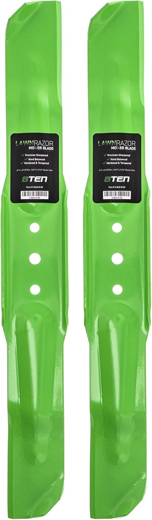 8TEN LawnRAZOR Mower Blade for Exmark Toro Metro 21 inch Deck 107-4276 42-1000 20-2720 23-0070 5-0751 (High-Lift) 2 Pack