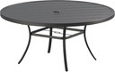 VICLLAX 60" Outdoor Round Patio Dining Table for 8-10, All Weather Metal Dining Table with Umbrella Hole for Deck Lawn Garden Backyard, Black