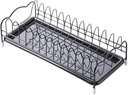 Space Saving Dish Rack Iron Kitchen Dish Drying Rack Holder with Tray Tableware Storage Shelf Plate Drainer Dish Drying Rack