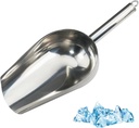 Stainless Steel Ice Scoop, 20 cm Length, Multi-Purpose Food Scoop for Ice, Pet Food, Dry Goods