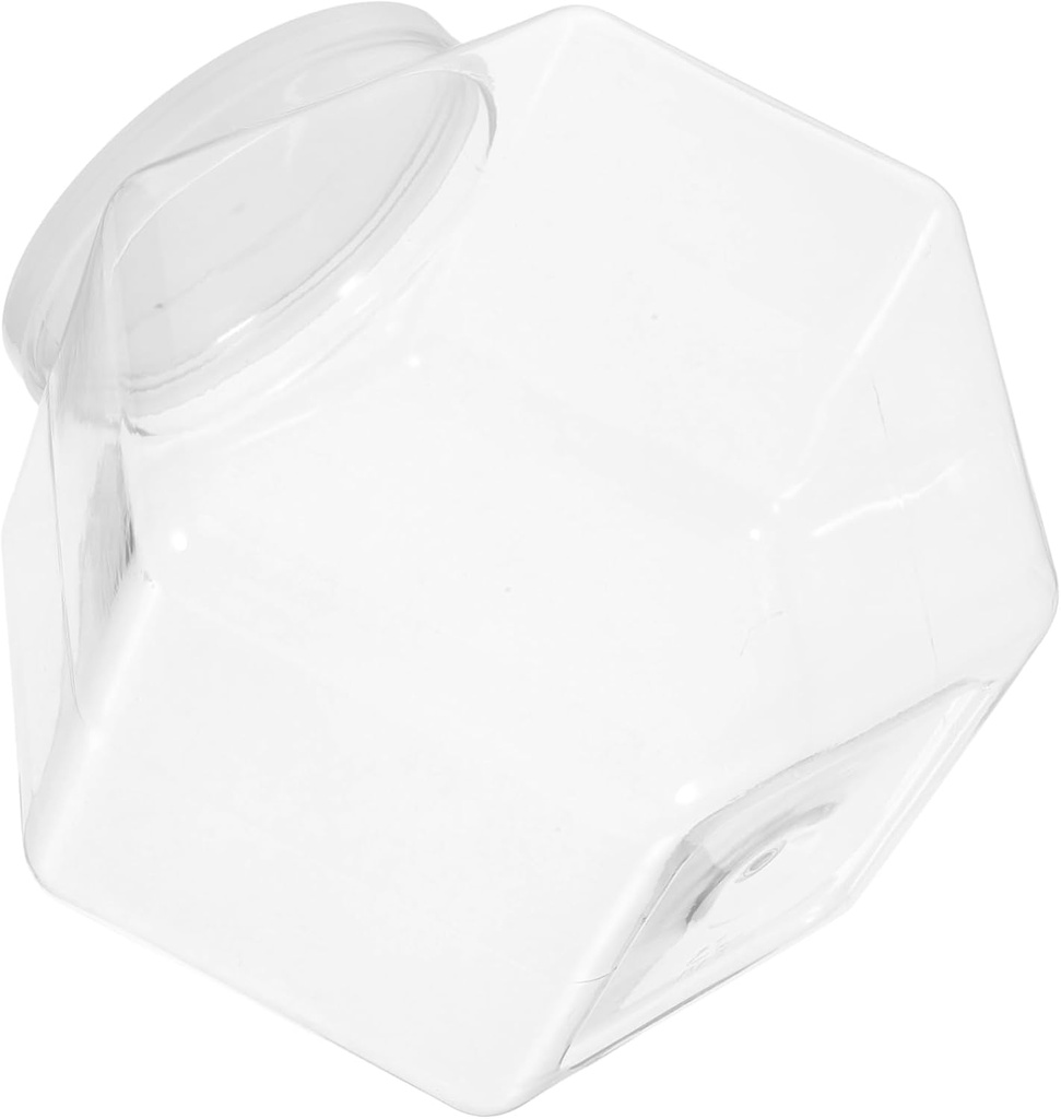 Large Hexagon Cookie Jar Candy Storage Container Airtight Snacks Holder for Cookies Sweets Tea Bags and Bulk Foods Moisture Design