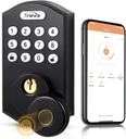 1 Pack Keypad Deadbolt, Smart Fingerprint Deadbolt Locks for Front Door, Keyless Entry Dead Bolt with Remote APP Control via WiFi& Bluetooth, Auto Lock, Matte Black