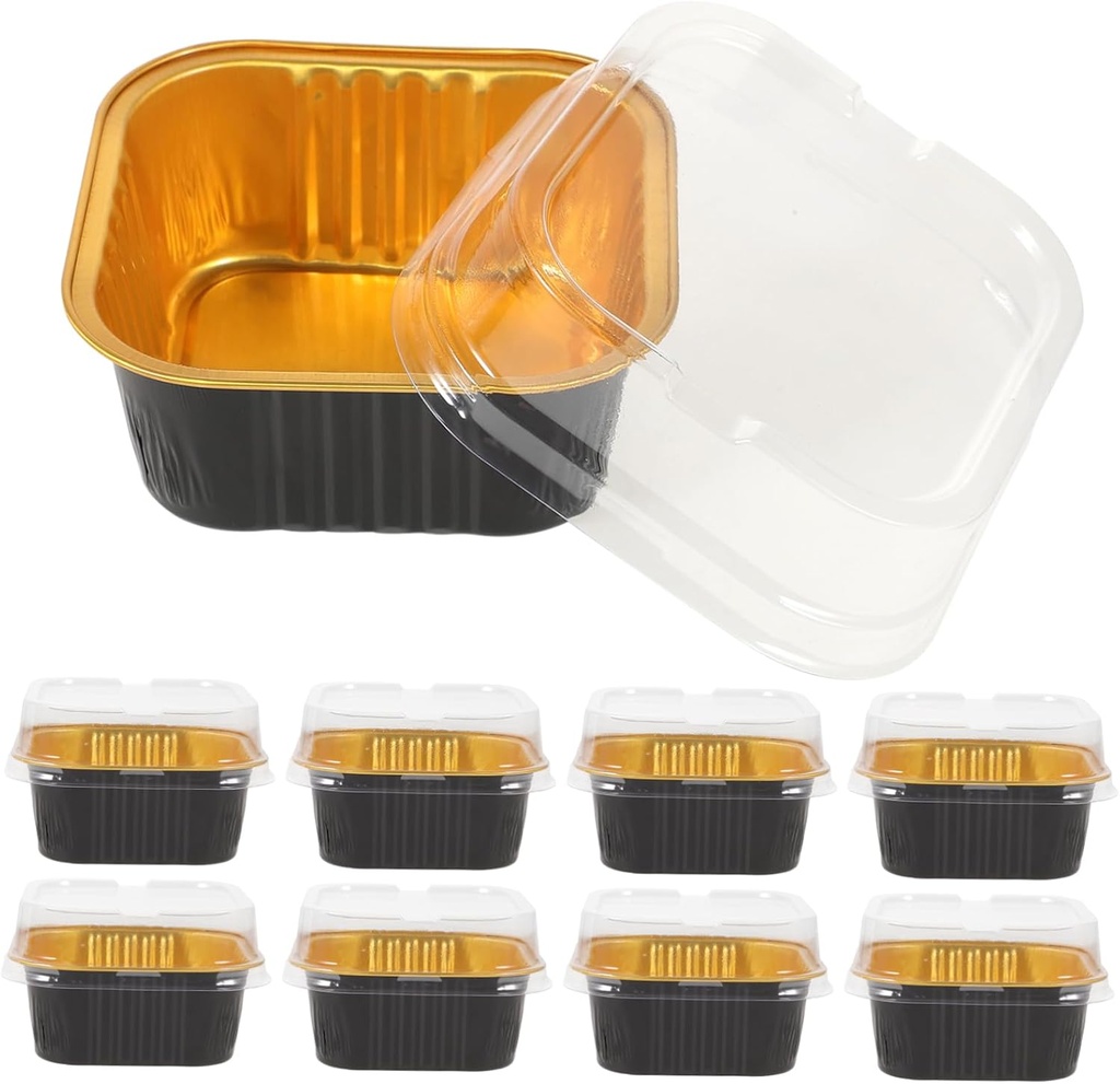 PRETYZOOM 40-piece Aluminum Foil Cake Molds Bbq Accessories Camping Food Boxes Food Foil Containers Convenient Cake Box