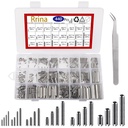440Pcs 304 Stainless Steel Slotted Spring Pin Assortment Kit, M1.5 M2 M2.5 M3 M4 M5 Split Expansion Dowel Tension Roll Pins