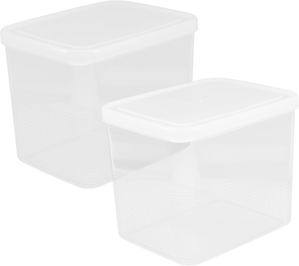 2Pcs Airtight Bread Storage Boxes Fresh Keep Containers Seal for Camping Kitchen Countertop Indoor Food Storage Portable Toast and Grain Preservation 2pcs 1.6L