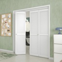 Louver Closet Doors, Bi-Fold 72"80" (Double 36"80") Opening, White MDF&PVC Folding Doors with Hardware