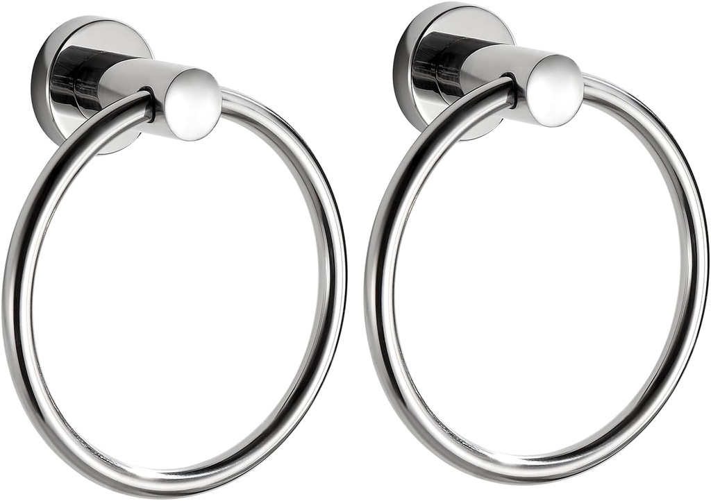 BGL Towel Ring for Bathroom, 2 Pack Stainless Steel 304 Polished Chrome Plated Wall Mount Towel Holders