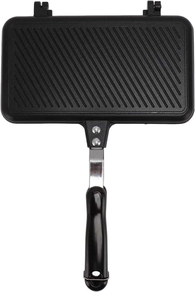 Non Stick Waffle Maker,Aluminum Alloy Waffle Maker Pan,Quick Heating,Portable Stovetop Waffle Pan with Long Handle for Family Breakfast Baking (Style 2)