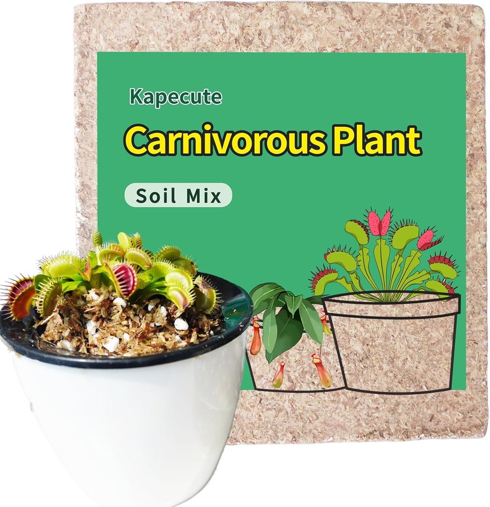 Carnivorous Plant Soil Mix 2 Qts, Include Perlite and Sphagnum Moss Debris, Great Potting Soil for Venus Fly Traps, Pitcher Plants, Sundews