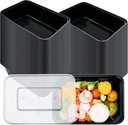 100 Pcs Plastic Meal Prep Containers with Lids Reusable Bento Box 1 Compartment Stackable Disposable Lunch Bowls for Meal Prep, Food Storage (26 oz, Black)